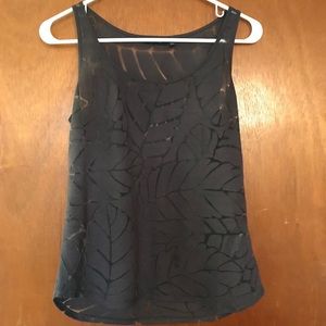 Sheer Leaf Print Tank | Apt. 9